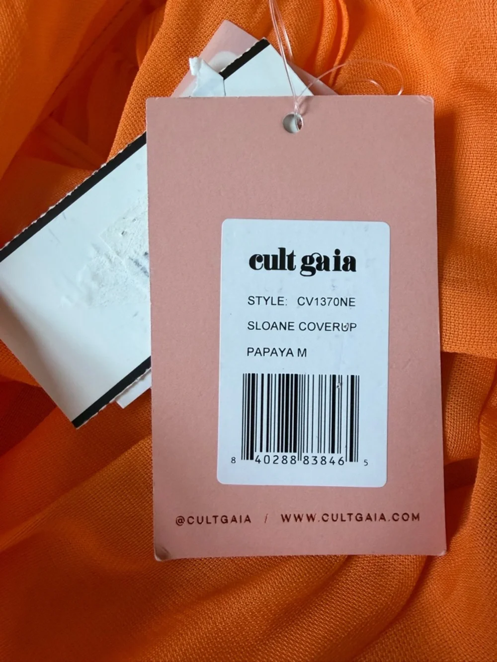 Cult Gaia PAPAYA Sloane Halter Dress Maxi Swim Cover-up Deep V Open Back Size M - Picture 12 of 13